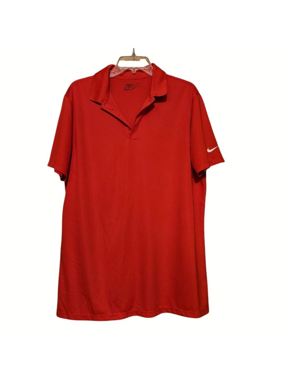 Red Nike Golf Standard Fit Dri Fit Polo Shirt Size Large